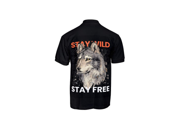 BLACK WILDLIFE TSHIRT WITH BACKPRINT