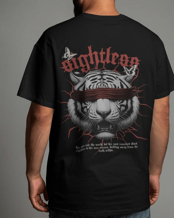 TIGER front and backprinted Tshirt in black